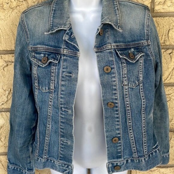Gap Stretch Denim Jean Jacket Soft Size Med comfy Stretchy - Picture 2 of 7
